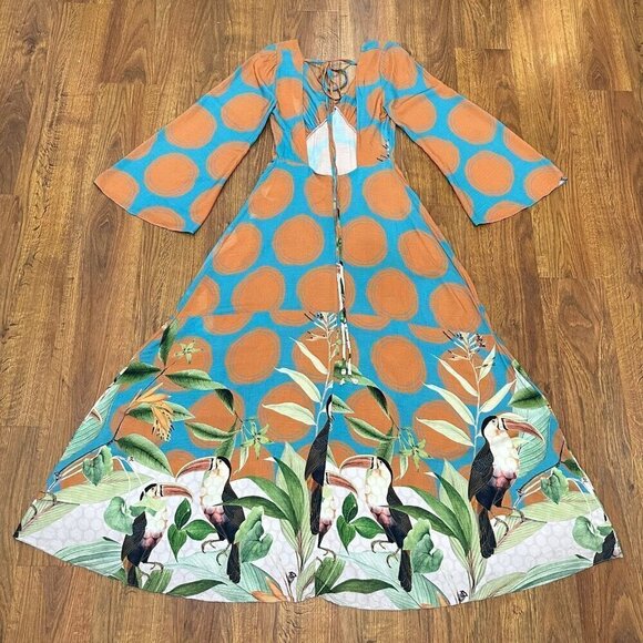 Closet Collection Brazilian tropical toucan maxi dress - Picture 3 of 8